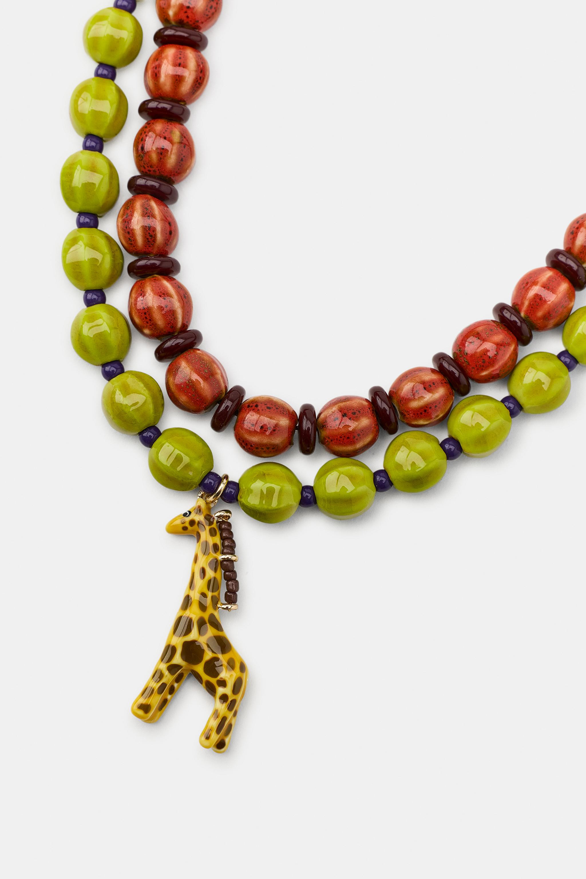 2-PACK GIRAFFE BEAD NECKLACES | Zara US
