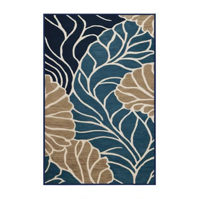 Washable Ocean Estate Collection Coastal Area Rug | Wayfair North America