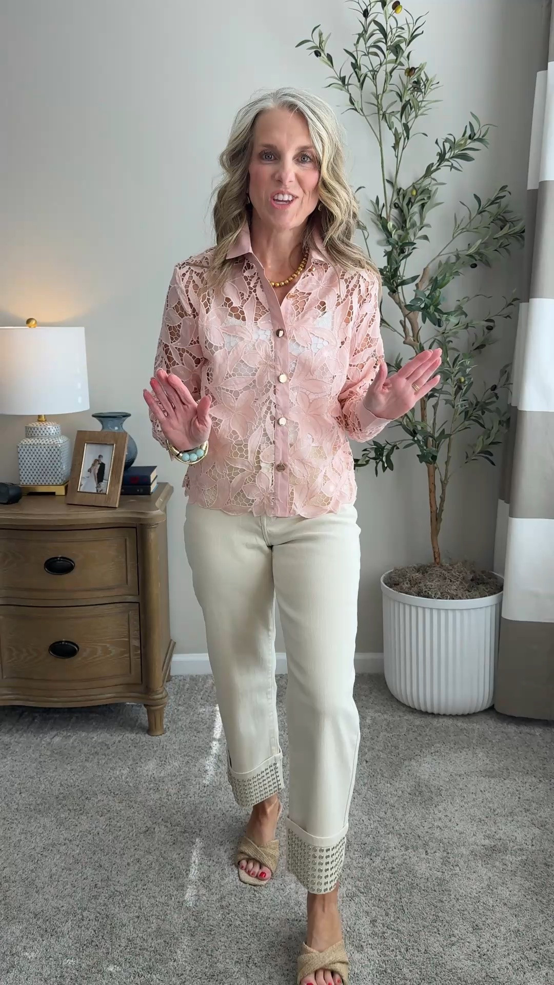 40% off site wide. Wearing 26 jeans, XS top 
Super fun date night, girls night look wear the blouse for work.

#LTKgrwm #LTKOver40 #LTKSaleAlert