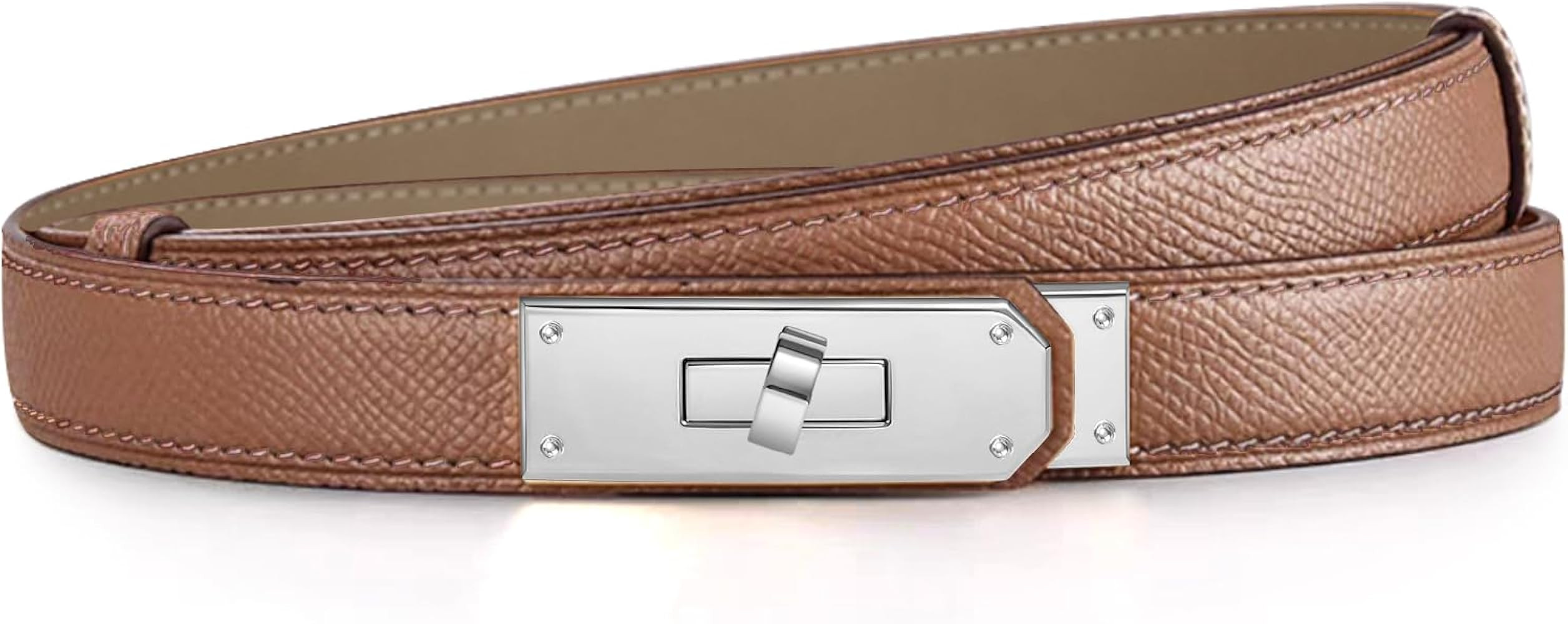 YUGDRUZY Skinny Beidseitig Ledergürtel Damen, Dekorativen Taillengürtel Damen Gürtel Leder Dup... | Amazon (DE)