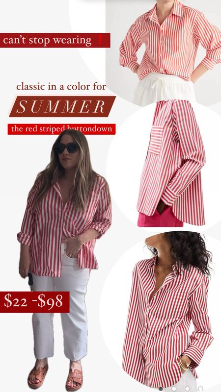 Red striped buttondown for summer

#LTKFindsUnder100 #LTKSeasonal #LTKFindsUnder50