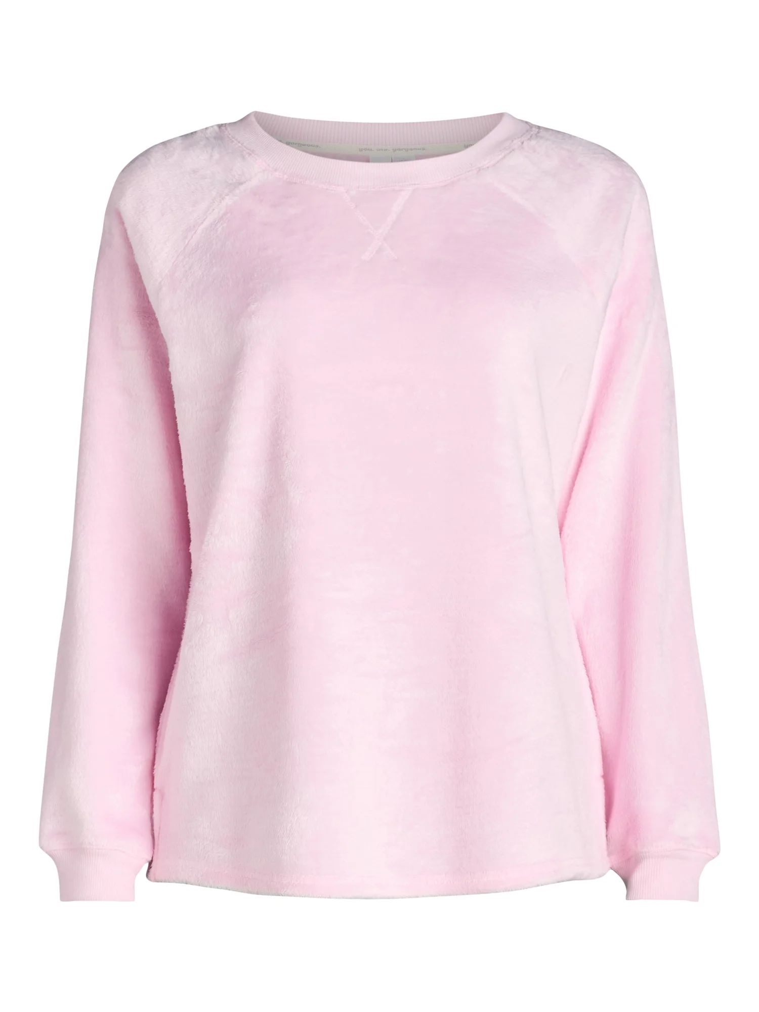 Joyspun Women's Plush Sleep Top with Long Sleeves, Sizes XS-3X | Walmart (US)