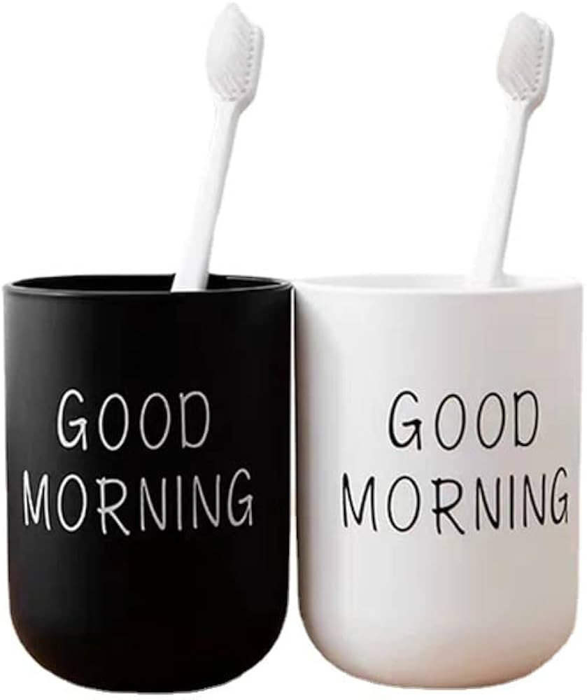 Simple Toothbrush Holder, Bathroom Accessories, Toothpaste Holder, mouthwash Cup, Beverage Cup 2p... | Amazon (US)
