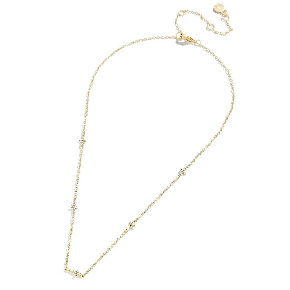 Cross Necklace for Women - Elegant Gold Chain with Glass Stones, Hypoallergenic, 17" Length with ... | Amazon (US)
