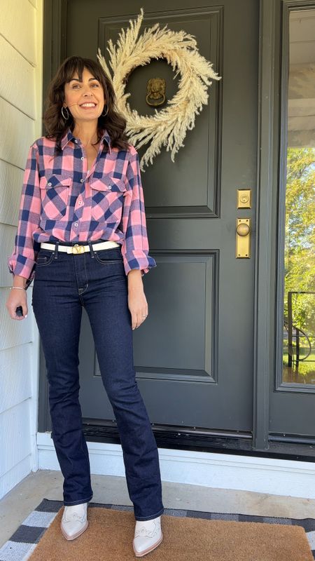 I borrowed from the boys for this haute mama look at the day. My flannel shirt under $17 comes in 17 colors. I am wearing a men’s size small and usually wear a women’s extra small or 32 AA.

My Premium bootcut jeans are on sale now too. 

#LTKfindsunder50 #LTKSeasonal #LTKstyletip