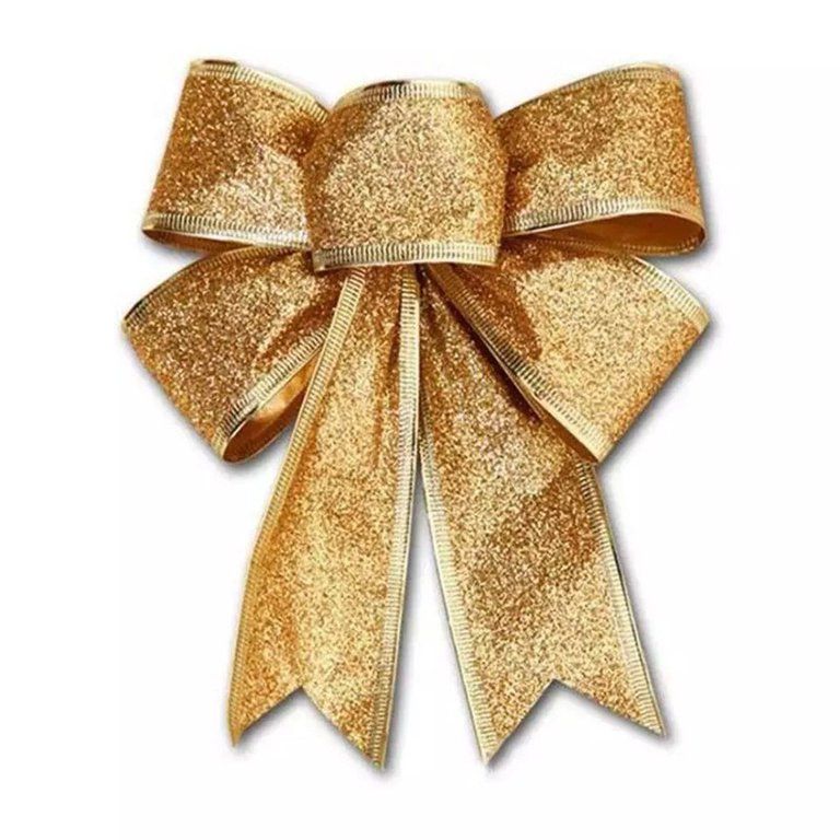 YaSaLy 5 PCS Christmas Bow Decoration Glitter Bows Christmas Wreath Christmas Tree Ornaments for ... | Walmart (US)