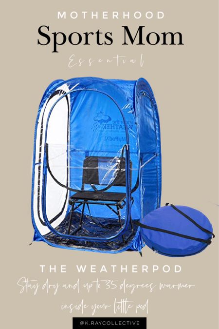 The weather pod, the weather shelter for your kids sports games.  Protects from the rain and keeps it up to 25 degrees warmer then outside temp.   

Mom must have | sports mom | found it on Amazon | sports finds | sports games | Amazon finds

#SportsMom #MomEssentials #sportsgear #amazonfinds #founditonAmazon

#LTKtravel #LTKSeasonal #LTKhome