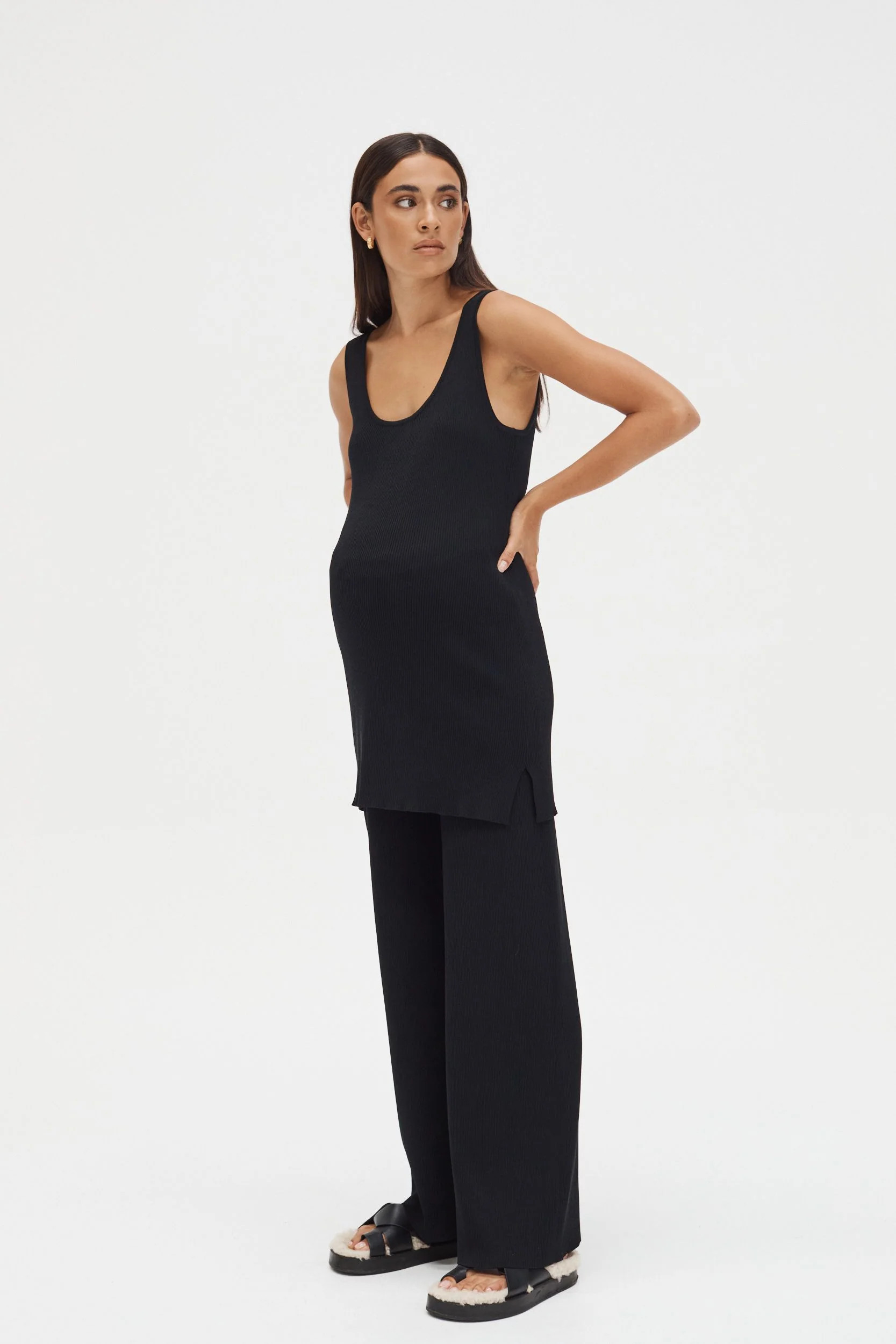 Celeste Wide Leg Pant (Black) | Legoe Heritage Maternity APAC