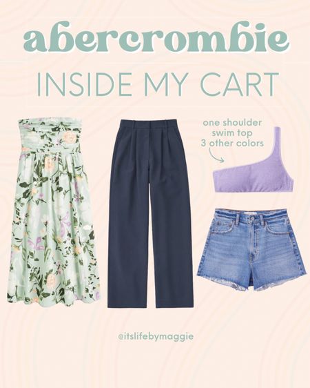 Inside my cart at Abercrombie! Take 15% off almost everything!

#floraldress #businesscasual #navypants #jeanshorts #swimwear #purpleswimtip #bikinitop #summerfashion #abercrombie

#LTKFind #LTKstyletip #LTKsalealert