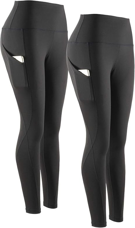 SERHOM Yoga Pants, High Waist Tummy Control Workout Women Yoga Leggings with Pockets | Amazon (US)