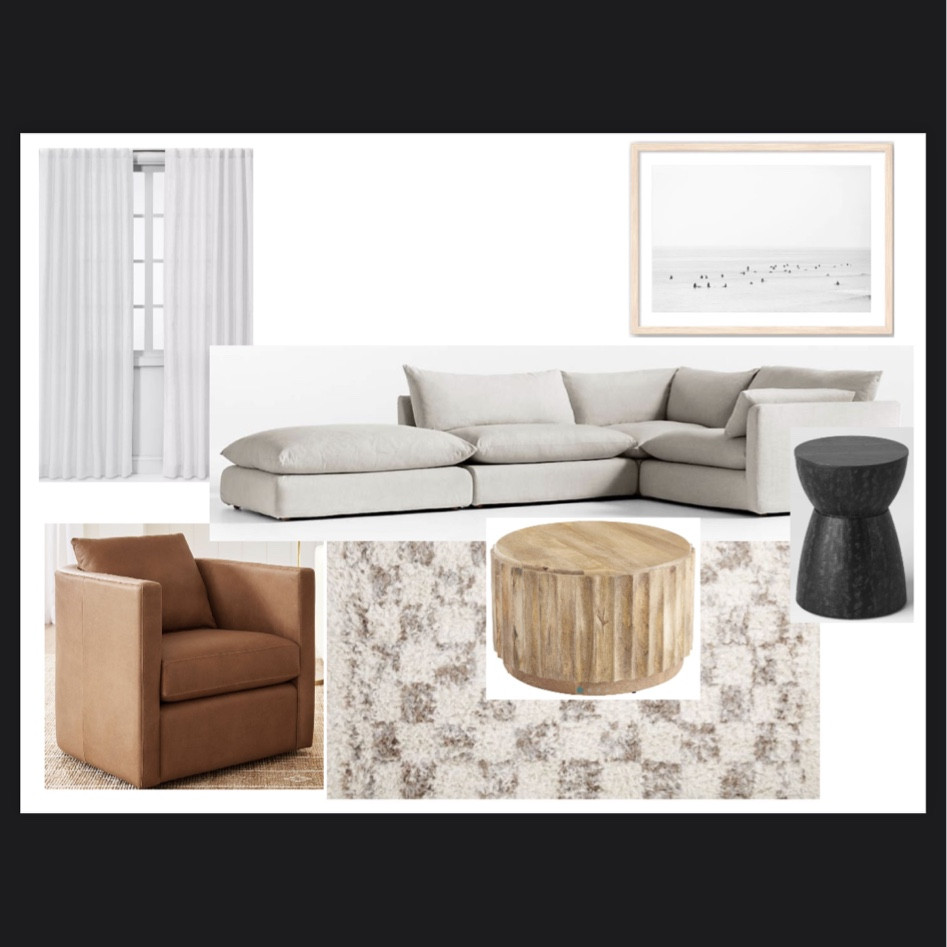 Modern beach house living room. 