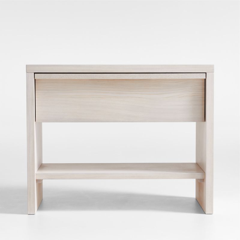 Clemente Whitewashed Ash Nightstand with Power + Reviews | Crate & Barrel | Crate & Barrel