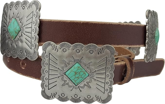 Western Concho Style Belt w. scalloped edge concho | Amazon (US)