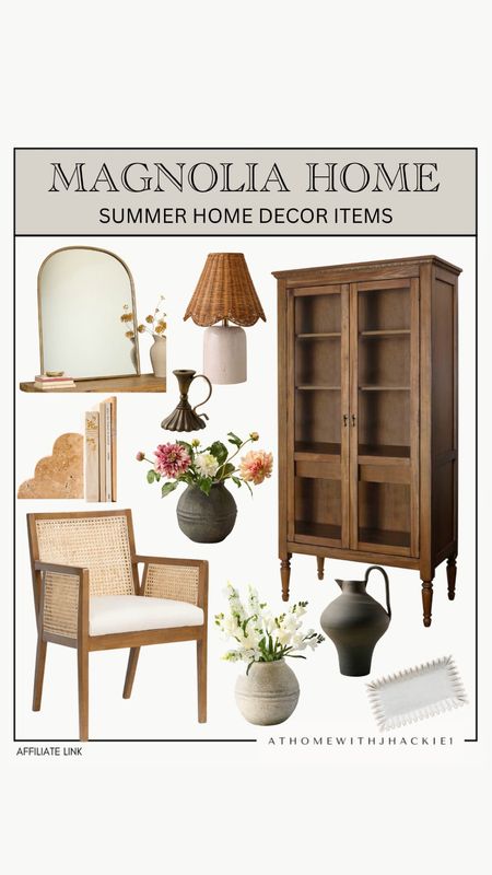 Magnolia home, sideboard, buffet, cabinet, neutral chair, bookcase styling, neutral lamp, living room decor, bedroom decor, summer home decor, summer collection, mirror, faux flowers, ceramic vases. 

#LTKSeasonal #LTKStyleTip #LTKHome