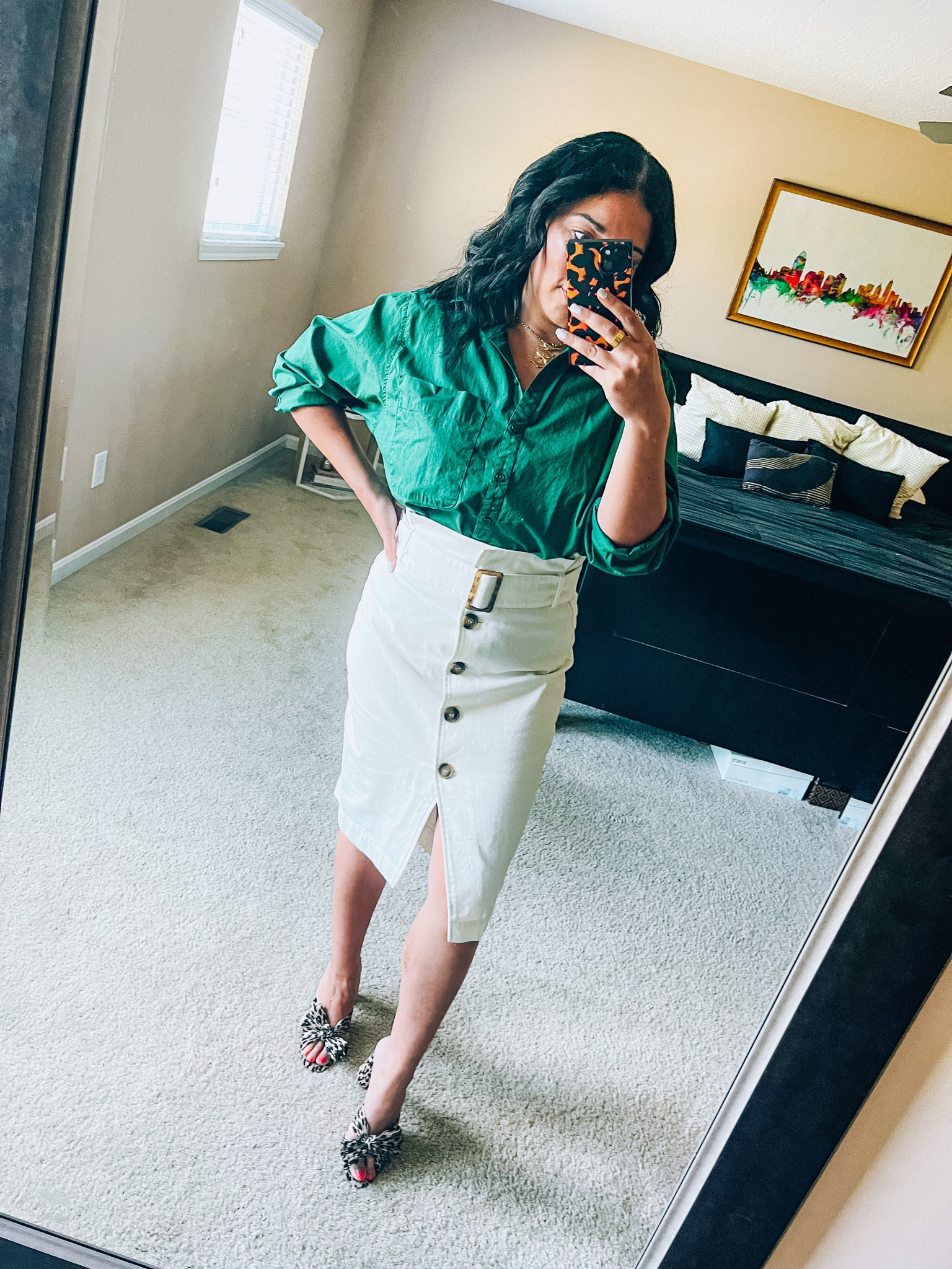 Business casual 
Midi skirt 
Outfit ideas
Button down shirt 


#LTKshoecrush #LTKunder100 #LTKstyletip
