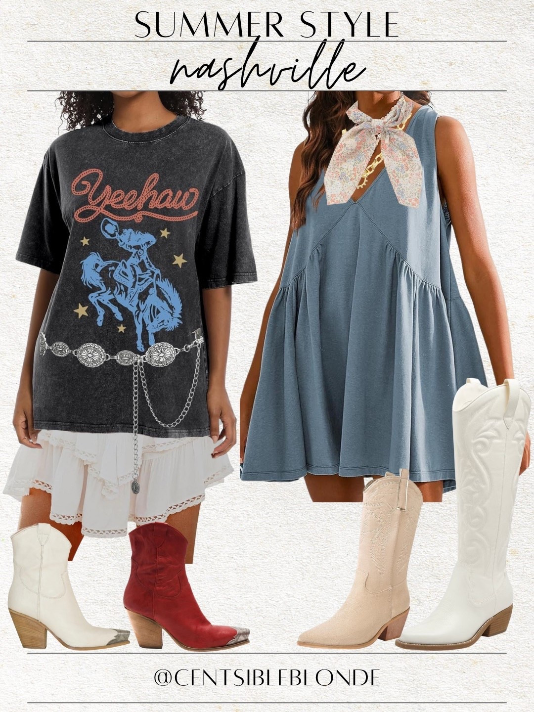 Country concert outfit, Nashville, western boots, cowboy boots, neck scarf, oversized tee, silver belt, western belt, Amazon outfit, Amazon style, summer style, summer outfit, country style, western tee

#LTKShoeCrush #LTKFindsUnder100 #LTKTravel
