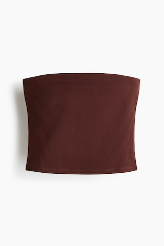 H & M - Cotton Tube Top - Dark Brown | H&M (US + CA)