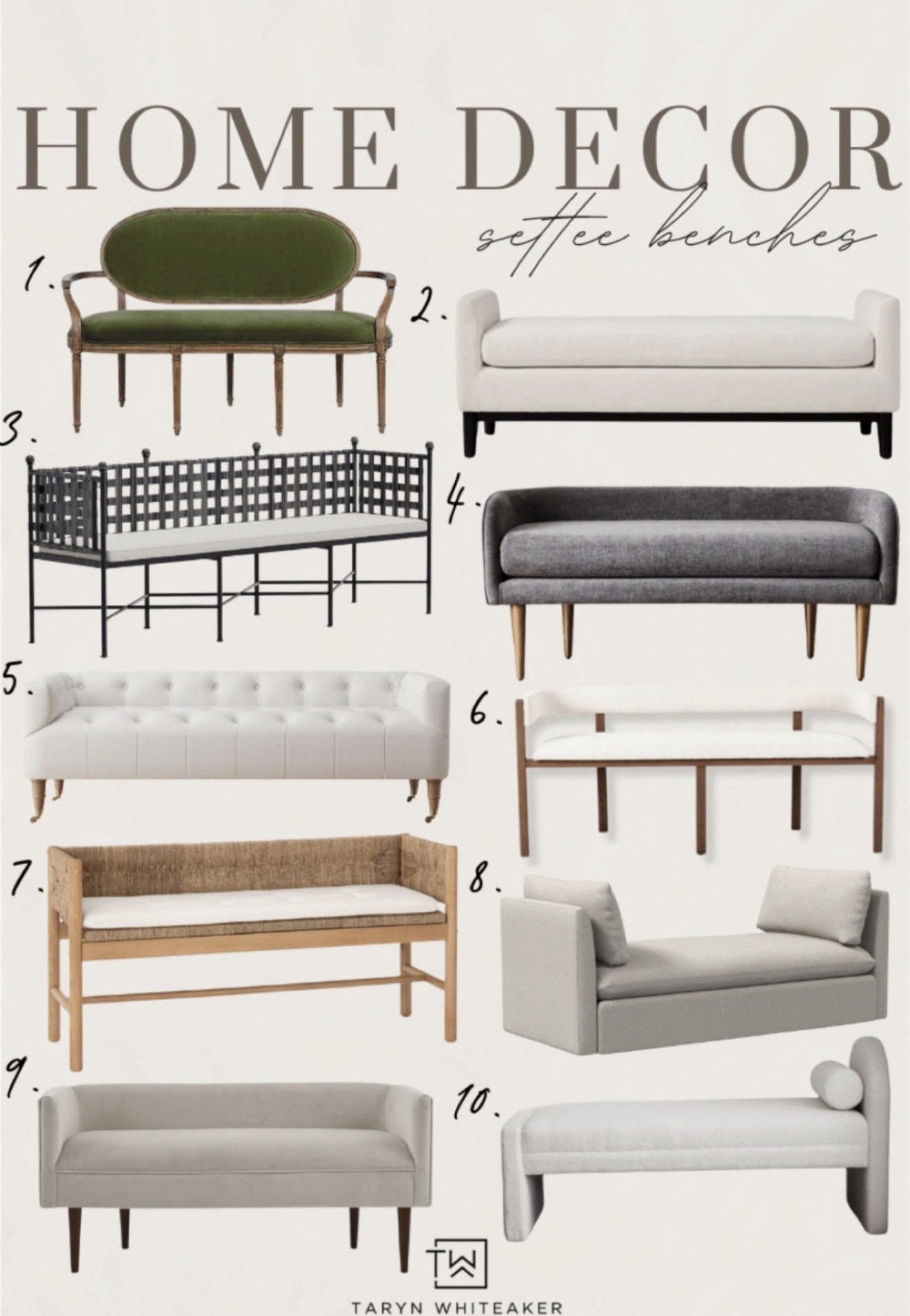 Settee benches are one of those pieces that instantly make a space feel more elevated. Perfect for entryways, bedrooms, or at the end of a bed, and I love how they add both function and style without taking up too much space. So many good options here depending on your vibe.

#LTKHome #LTKSeasonal