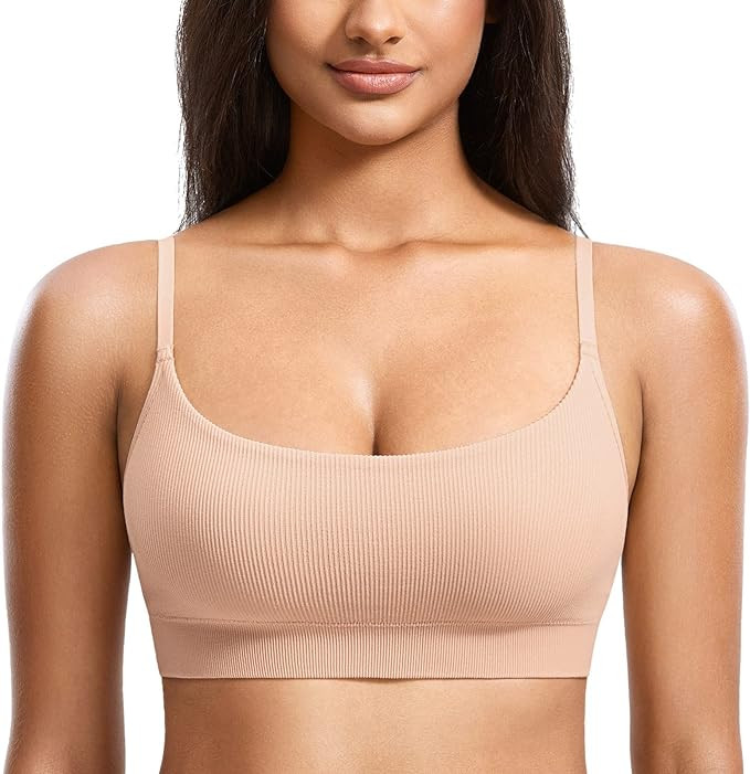 DOBREVA Women's Bralettes No Underwire Bras Support Padded Wireless Ribbed Seamless Bra Removable... | Amazon (US)
