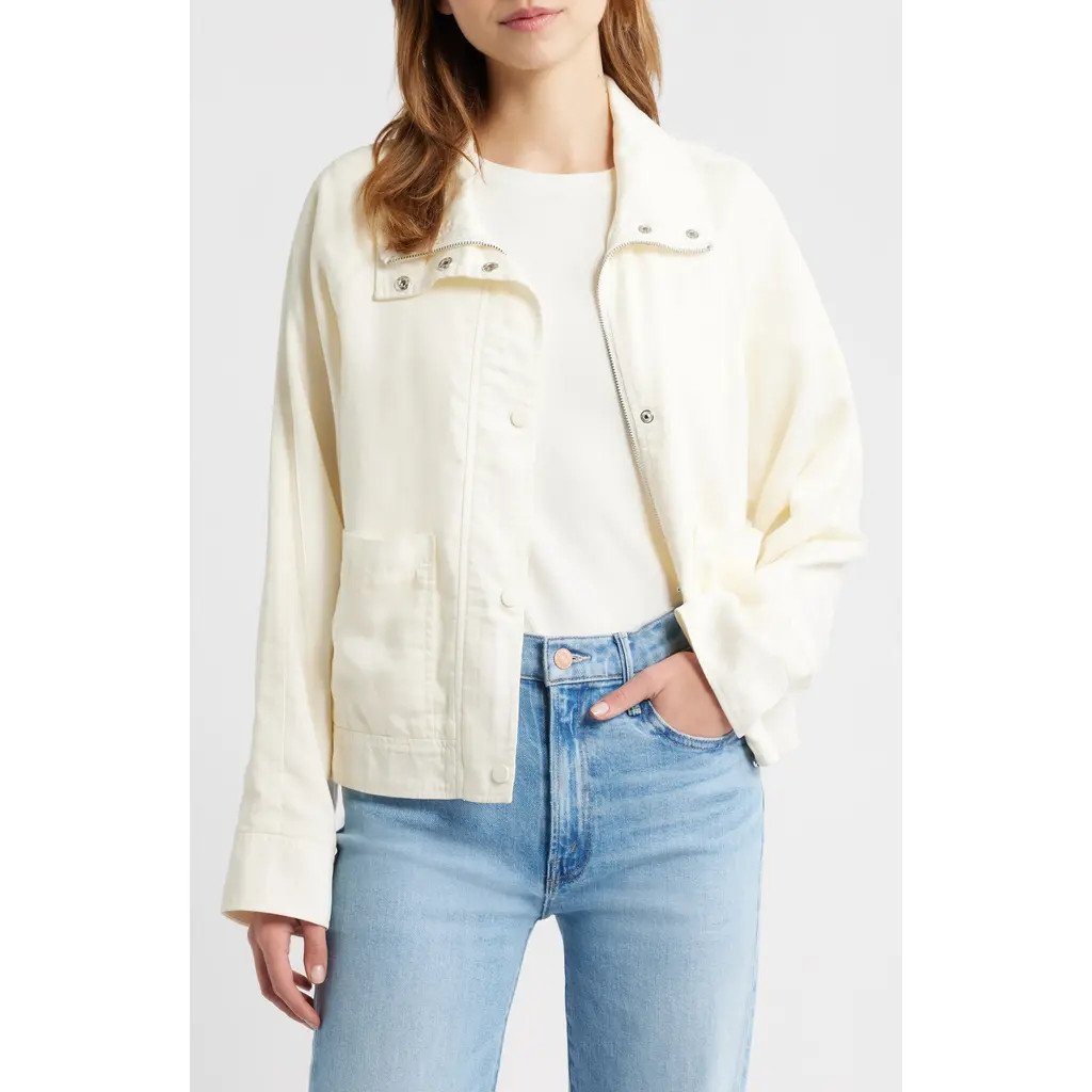 Bernardo Crop Utility Jacket in White at Nordstrom Rack, Size X-Large | Nordstrom Rack