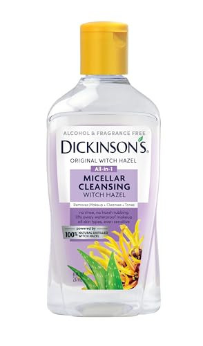 Dickinson's Micellar Cleansing Witch Hazel | 100% Natural Distilled Witch Hazel | Alcohol & Fragrance Free | Makeup Remover, Skin Cleanser, Facial Toner | Removes Dirt, Oil, Makeup | 8 Fl Oz | Amazon (US)