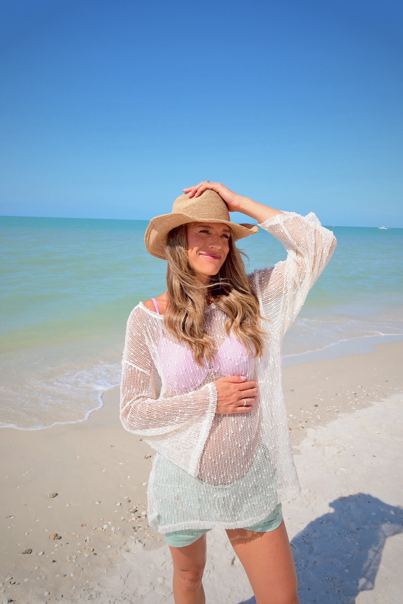 I threw this coverup on for the day and loved the look! Size down on the shorts!
Medium in suit. Bump friendly
Medium in coverup for length/height 
I wear nippies for padding

Resort wear, vacation outfits beach, free people

#LTKSwim #LTKSeasonal #LTKTravel #LTKootd #LTKBump