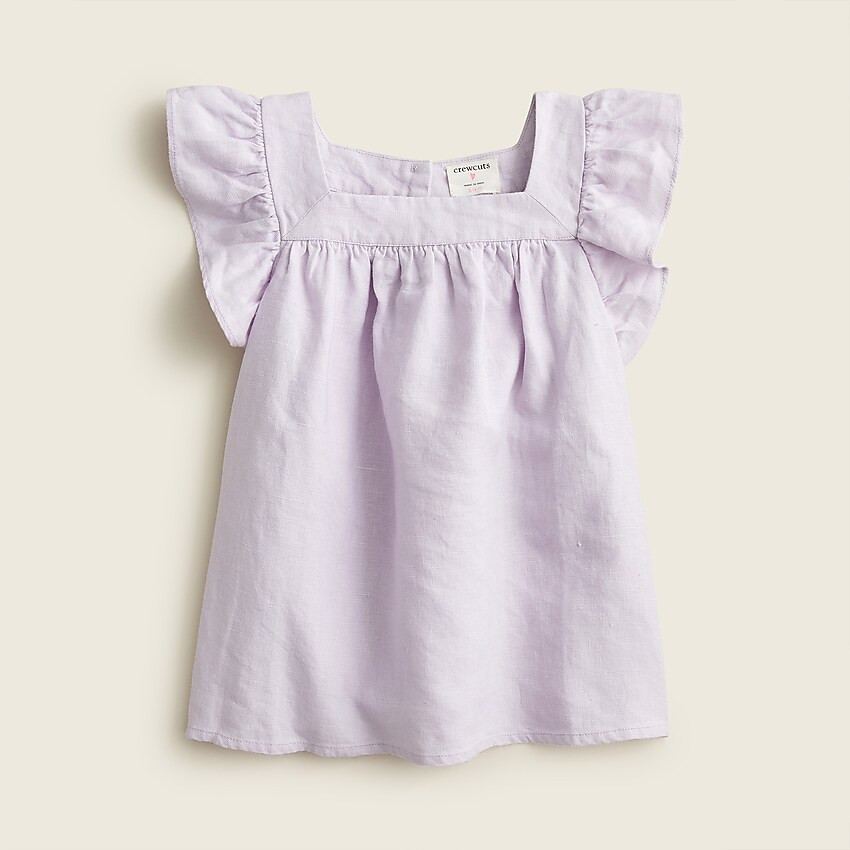 Girls' ruffle-shoulder linen top | J. Crew US