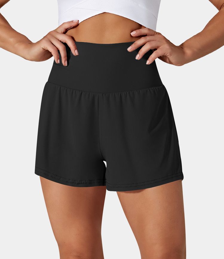 Super High Waisted Back Pocket & Side Hidden Pocket 2-in-1 Yoga Shorts 2.5" | HALARA