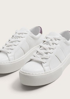 Geschnürte plateau-sneakers - Große größen | MANGO (AT)
