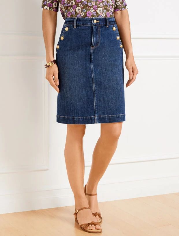 Sailor Denim A-Line Skirt - Palm Wash | Talbots