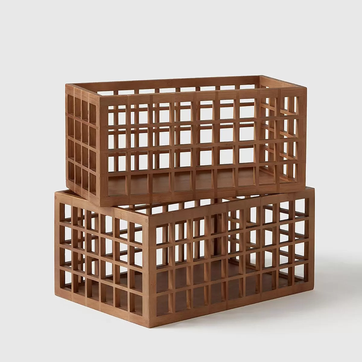 Marie Kondo Wide Shoji Bamboo Pantry Bin Kocha Brown | The Container Store
