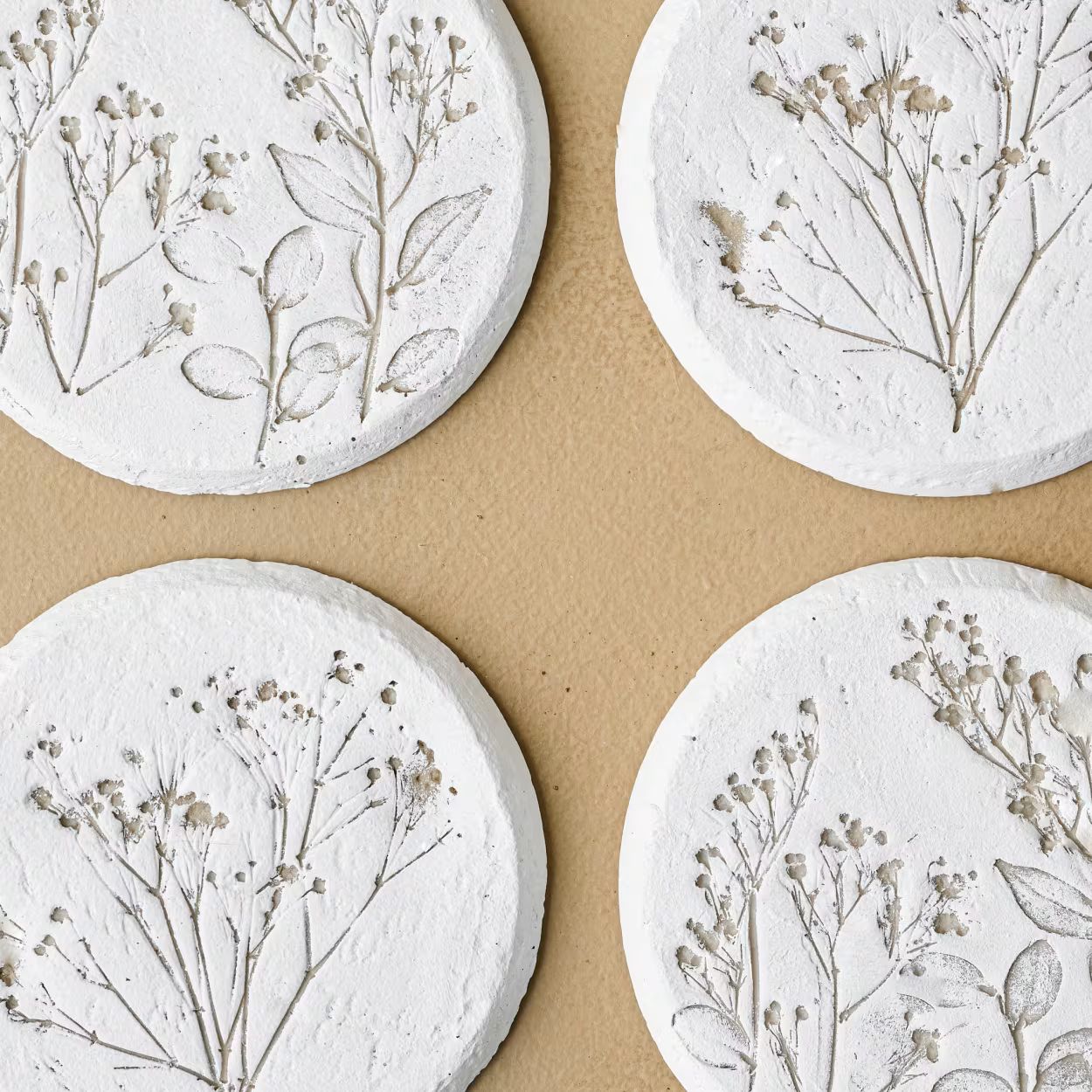 Pressed Flower Plaque Coasters | Magnolia