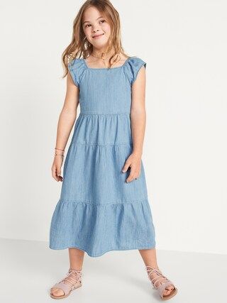 Sleeveless Tiered Back-Tie All-Day Midi Dress for Girls | Old Navy (US)