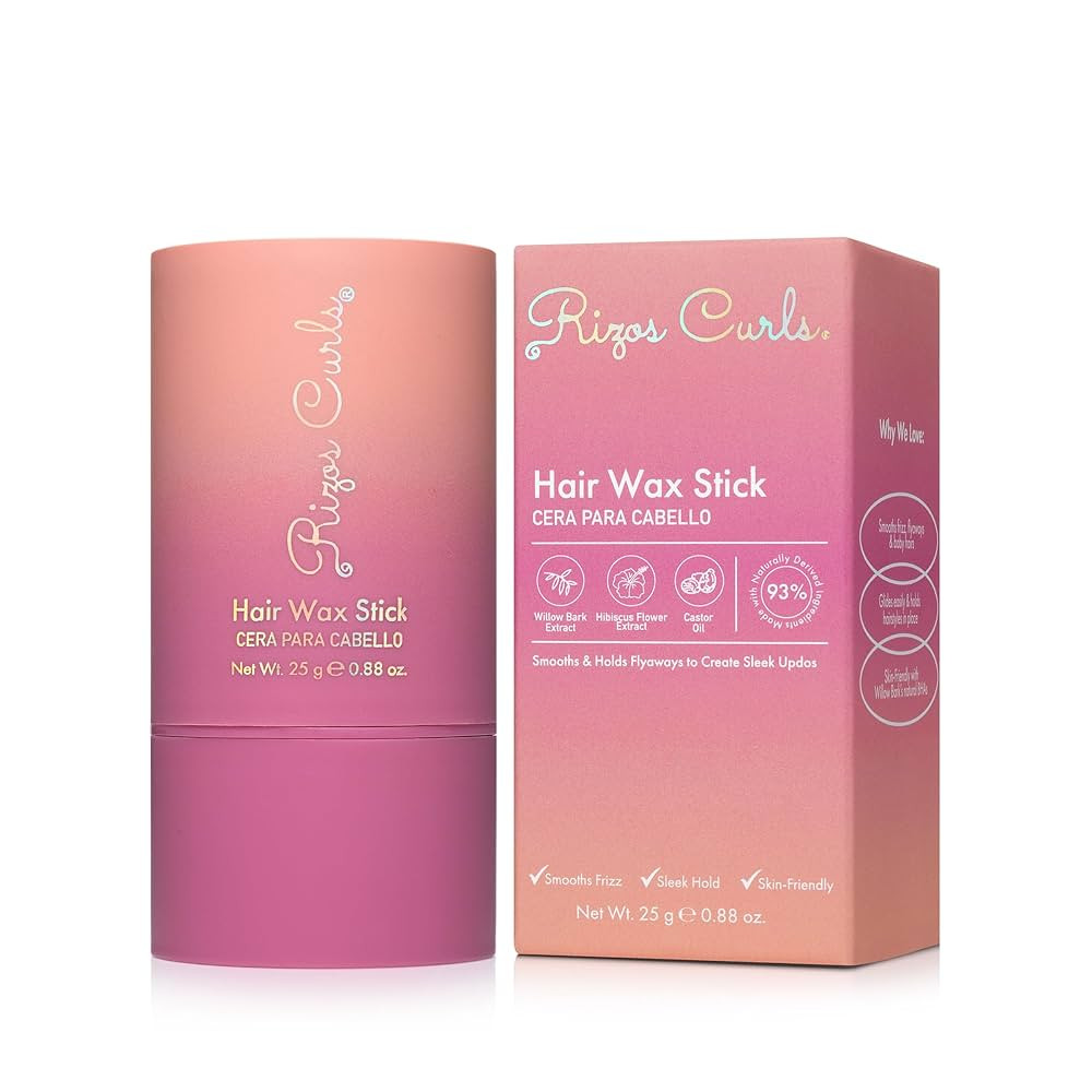 Rizos Curls Hair Wax Stick Tames Flyaways & Smooths Edges with Castor Oil for Sleek Style Adds Sh... | Amazon (US)