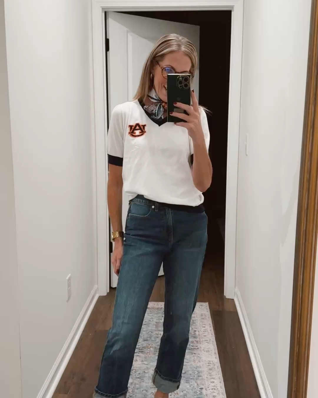 Headed back to learning land today I’m so excited after four days away. It’s good to be back in the building… These are my favorite Walmart jeans… You can find this top on Newport knits. Everything else linked.