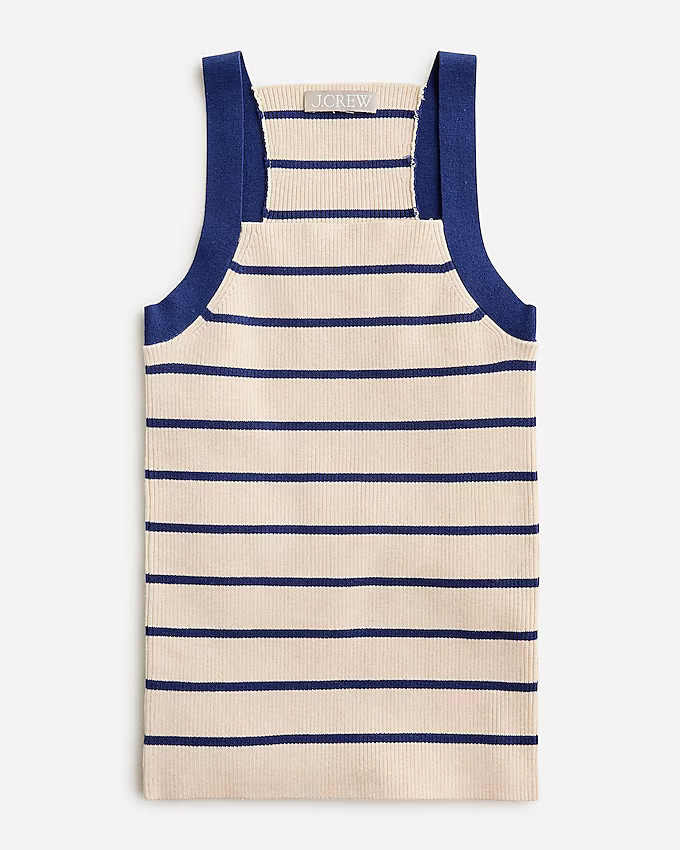 TENCEL™-blend squareneck tank top in stripe | J. Crew US