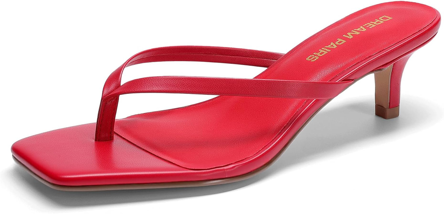 DREAM PAIRS Kitten Heels for Women Flip Flop Low Heels Square Open Toe Sandals Thong 1.97 Inch He... | Amazon (US)