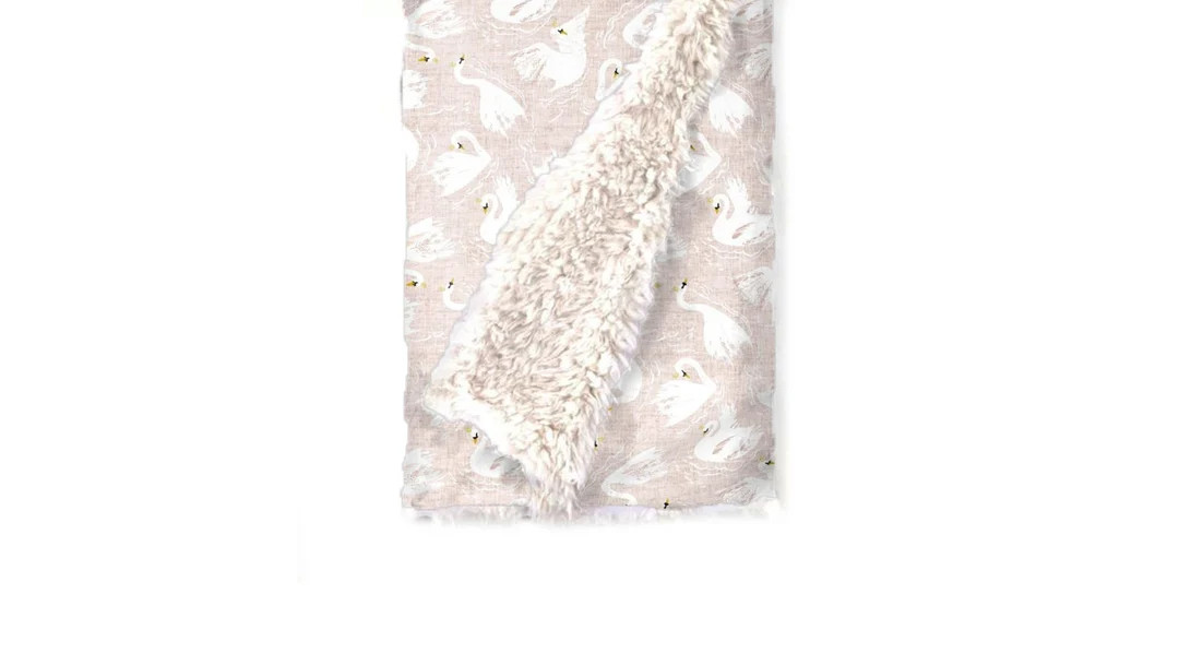 Baby Blanket: Swan Lake in Blush. Baby Girl Blanket. Minky Baby Blanket. Swan Baby Blanket. The N... | Etsy (US)