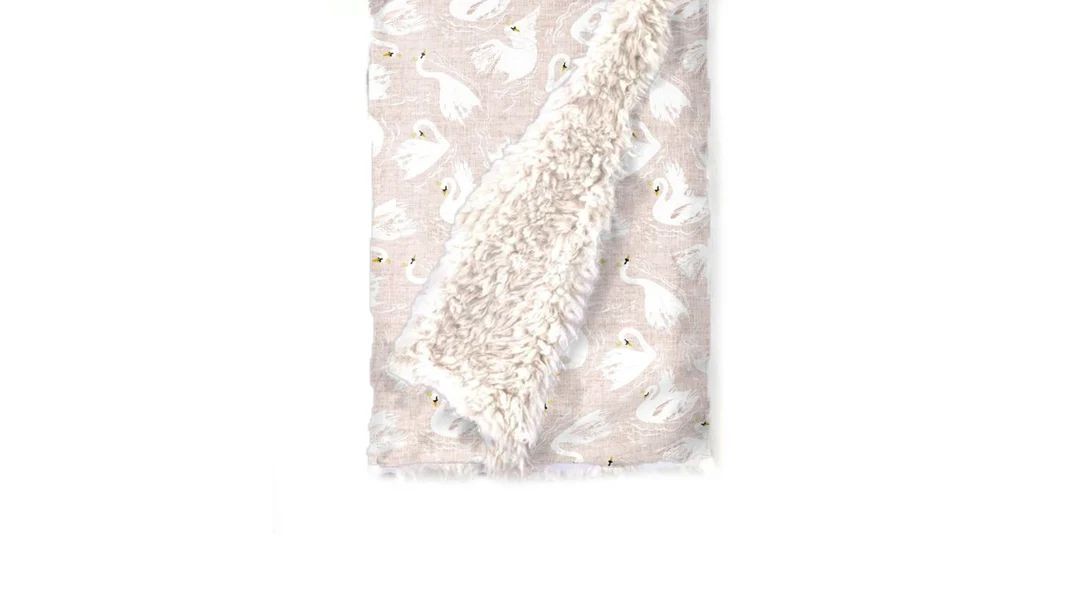 Baby Blanket: Swan Lake in Blush. Baby Girl Blanket. Minky Baby Blanket. Swan Baby Blanket. The N... | Etsy (US)