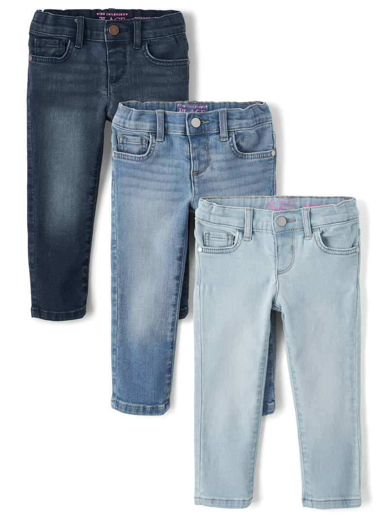 The Children's Place Baby & Toddler Girls Skinny Fit Jean, 3-Pack, Sizes 12M-5T | Walmart (US)