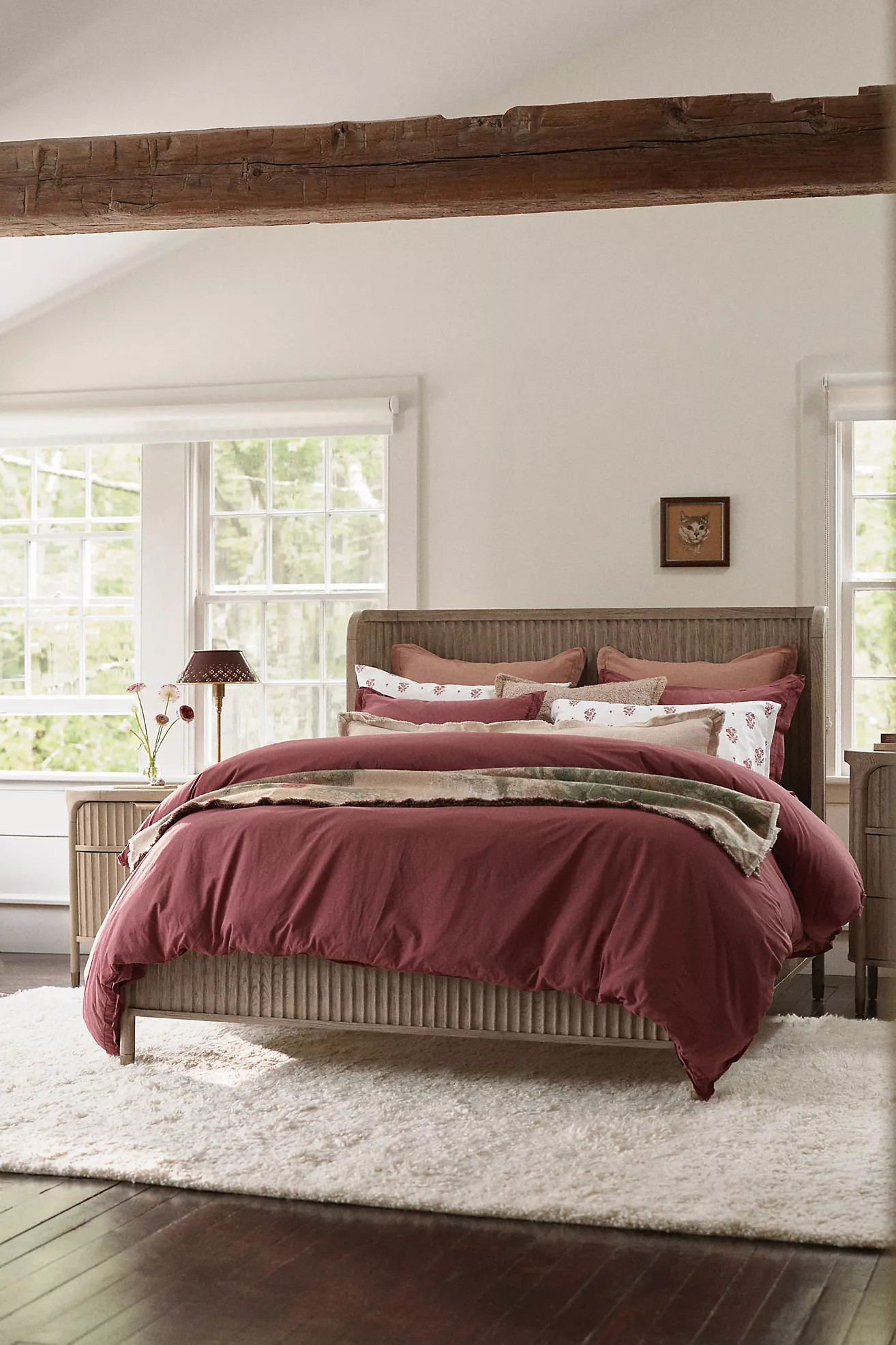 Taylor Organic Cotton Percale Embroidered Duvet​ | Anthropologie (US)