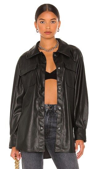 Faux Good Measure Shacket in Black | Revolve Clothing (Global)
