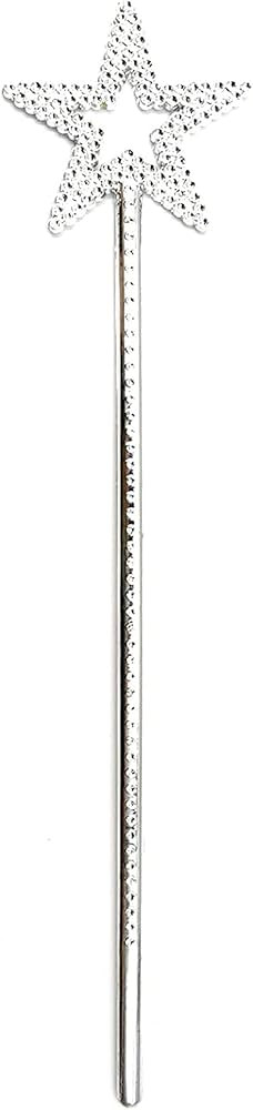 UOUYOO Silver 13 Inches Star Wand Angel Wand Sticks Princess Wand Fairy Wand Plating Wand Silver ... | Amazon (US)