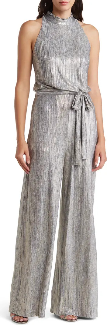 Belted Wide Leg Metallic Jumpsuit | Nordstrom Rack