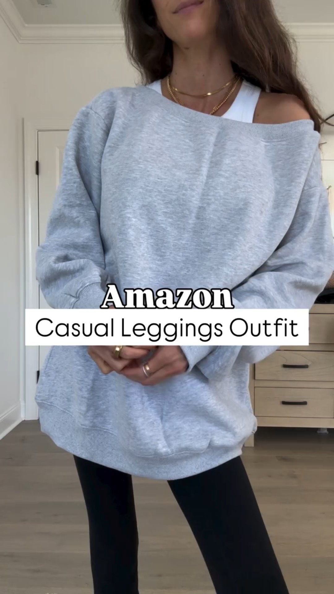 Amazon casual leggings outfit idea! Loving this off-the-shoulder sweatshirt! 

#LTKootd #LTKShoeCrush #LTKStyleTip