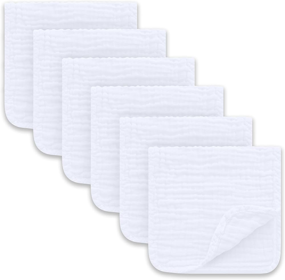 Sunny zzzZZ 6 Pack Muslin Burp Cloths - Ultra-Soft 100% Cotton Baby Boy & Girl Newborn Essentials... | Amazon (US)