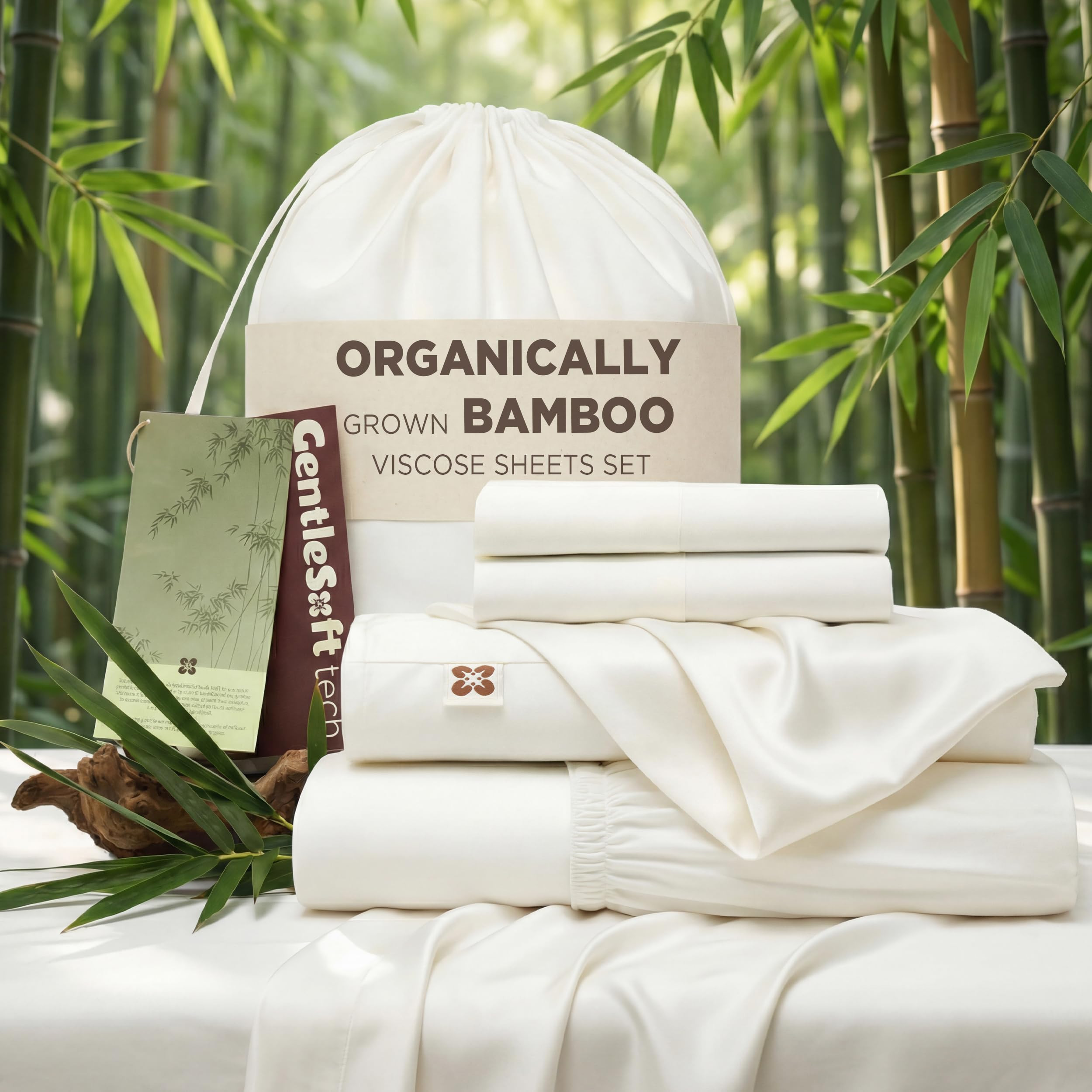 Bedsure 100% Organically Grown Bamboo Viscose Queen Sheet Set | Cooling Bedsheets for Hot Sleeper... | Amazon (US)
