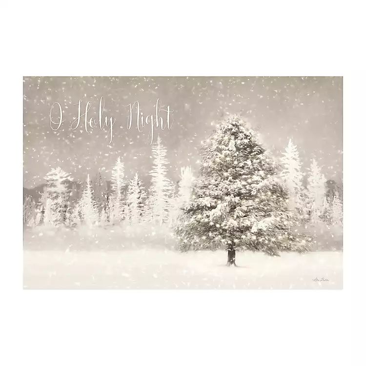 O Holy Night Snowy Tree Canvas Art Print | Kirkland's Home