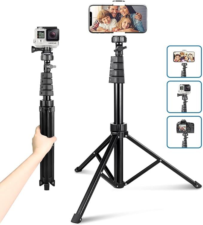 62" Phone Tripod Accessory Kits, Aureday Camera & Cell Phone Tripod Stand with Wireless Remote an... | Amazon (US)