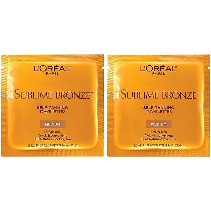 L'Oreal Paris Skincare Sublime Bronze Sunless Tanning Towelettes, Fast-Drying, Streak-Free Self-T... | Amazon (US)